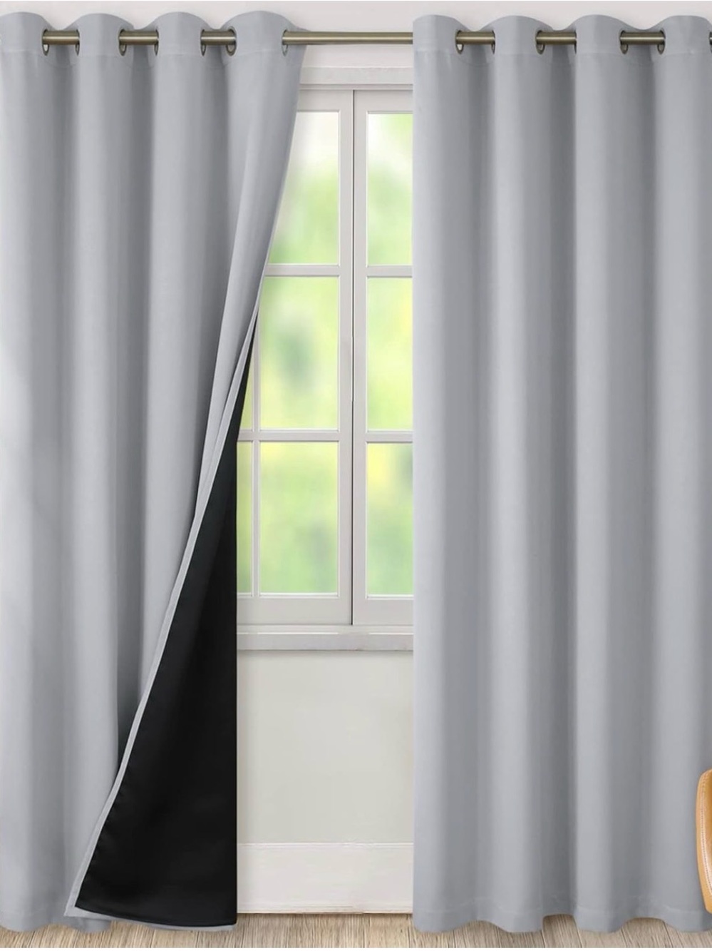 Light Gray Blackout Grommet Curtains - Light Gray